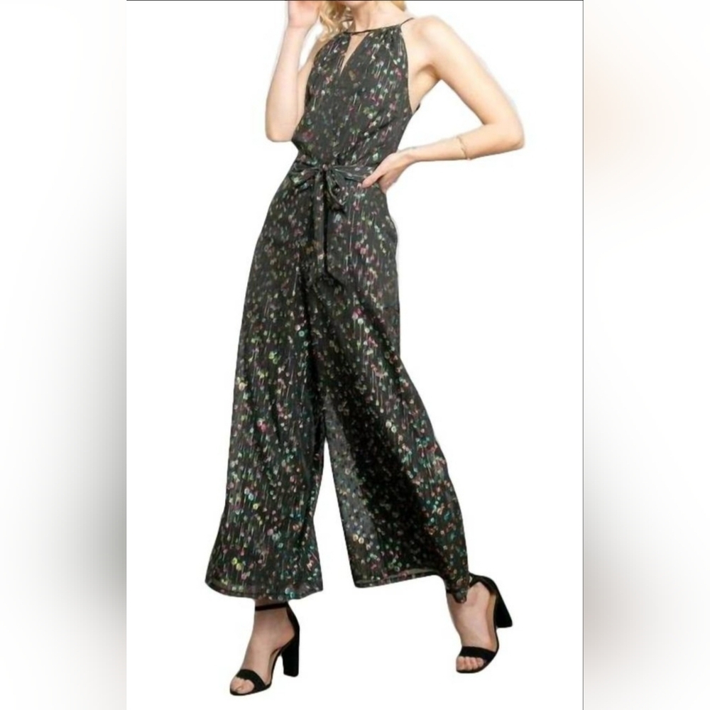 Eva Franco Anthropologie Black With Colorful Dots Jumpsuit - Picture 5 of 9